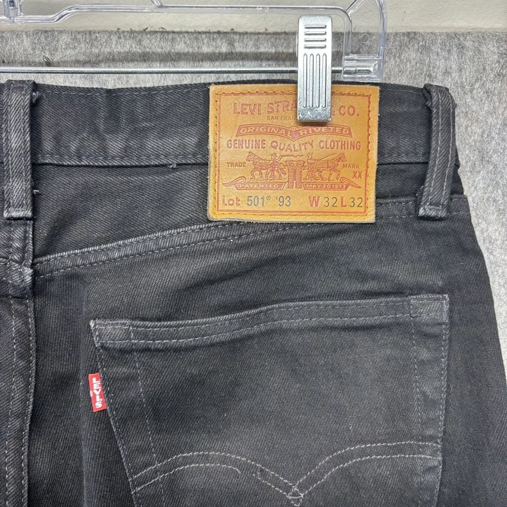Levi's Premium 501 '93 Jeans Men's 32 x 32 Black Button Fly Straight Americana